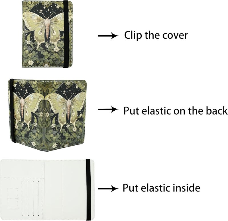 bassyil Luna Moth Passport Holder for Women and Men PU Leather Passport Cover for Travel - Image 4
